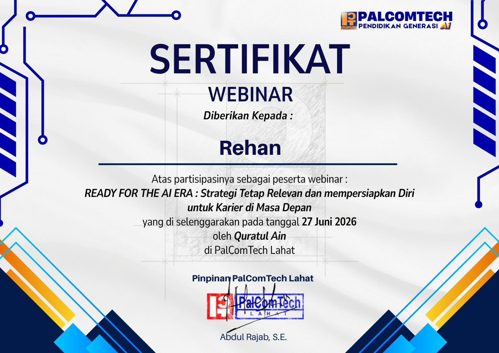Sertifikat Web Development